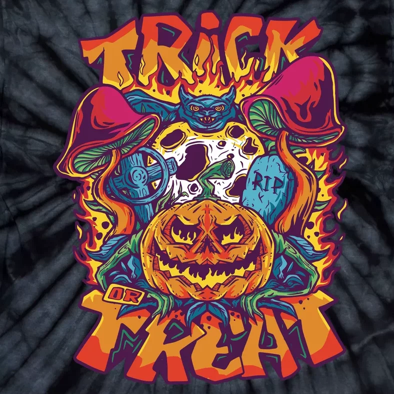 Trippy Halloween Trick Or Treat Tie-Dye T-Shirt