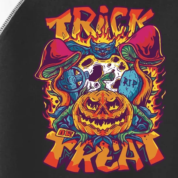 Trippy Halloween Trick Or Treat Toddler Fine Jersey T-Shirt