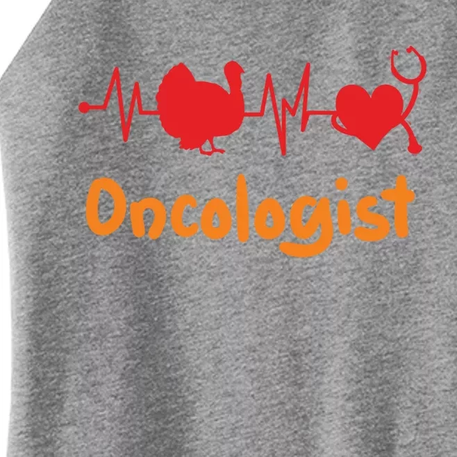 Thanksgiving Heartbeat Turkey Oncologist Doctor Medical Cute Gift Women’s Perfect Tri Rocker Tank