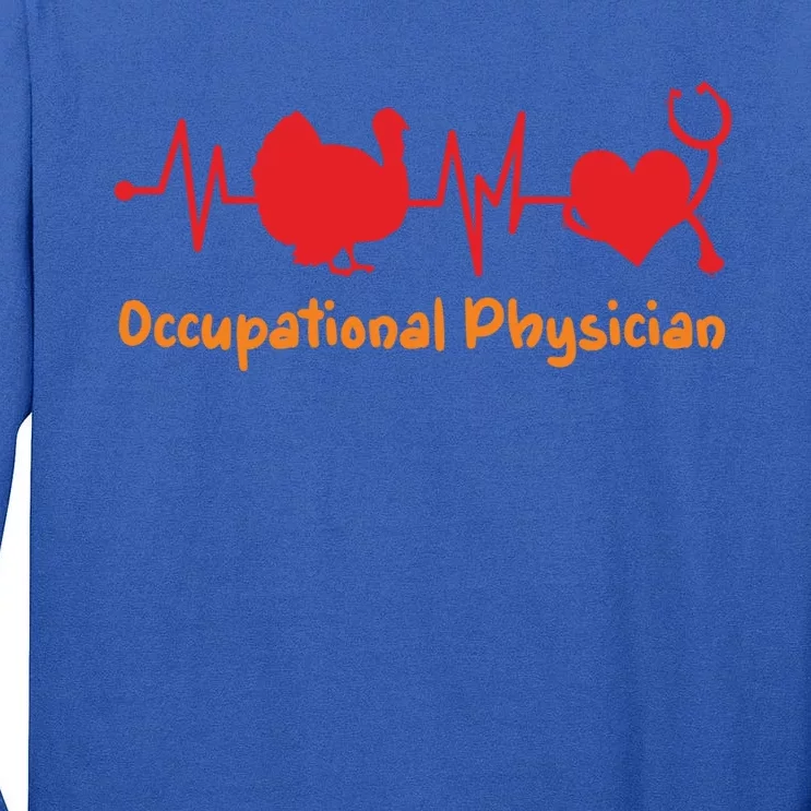 Thanksgiving Heartbeat Turkey Ophthalmologist Doctor Medical Great Gift Tall Long Sleeve T-Shirt