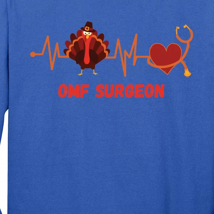 Thanksgiving Heartbeat Turkey Oral Omf Surgeon Doctor Gift Long Sleeve Shirt