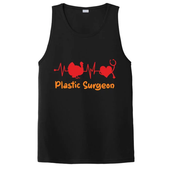 Thanksgiving Heartbeat Turkey Plastic Surgeon Doctor Medical Great Gift Performance Tank