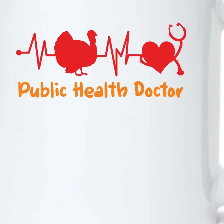 Thanksgiving Heartbeat Turkey Public Health Doctor Medical Cool Gift Black Color Changing Mug