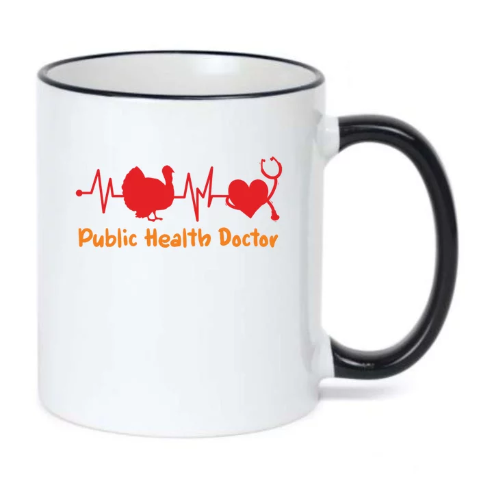 Thanksgiving Heartbeat Turkey Public Health Doctor Medical Cool Gift Black Color Changing Mug