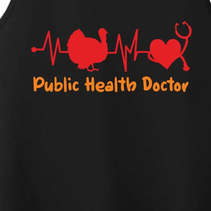 Thanksgiving Heartbeat Turkey Public Health Doctor Medical Cool Gift Performance Tank