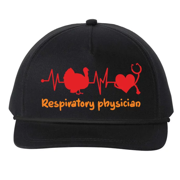 Thanksgiving Heartbeat Turkey Respiratory Physician Doctor Gift Snapback Five-Panel Rope Hat