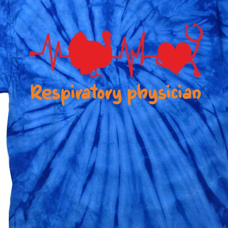 Thanksgiving Heartbeat Turkey Respiratory Physician Doctor Gift Tie-Dye T-Shirt