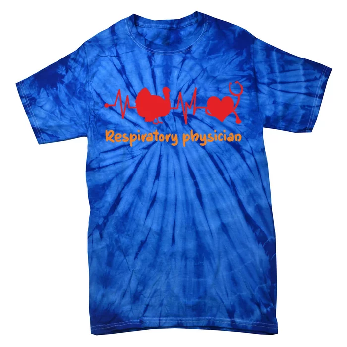 Thanksgiving Heartbeat Turkey Respiratory Physician Doctor Gift Tie-Dye T-Shirt