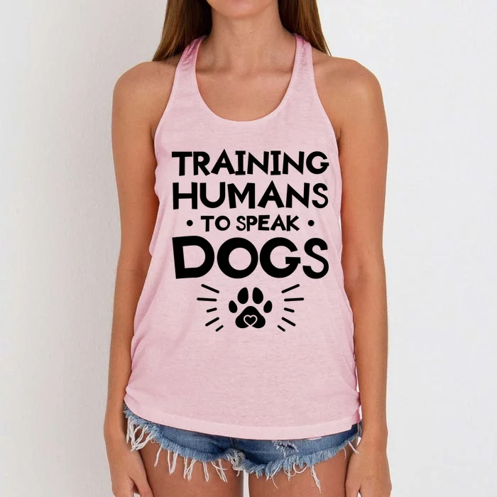 Training Hu To Speak Dogs Dog Trainer Great Gift Women's Knotted Racerback Tank