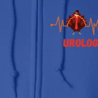 Thanksgiving Heartbeat Turkey Urologist Doctor For Cool Gift Full Zip Hoodie