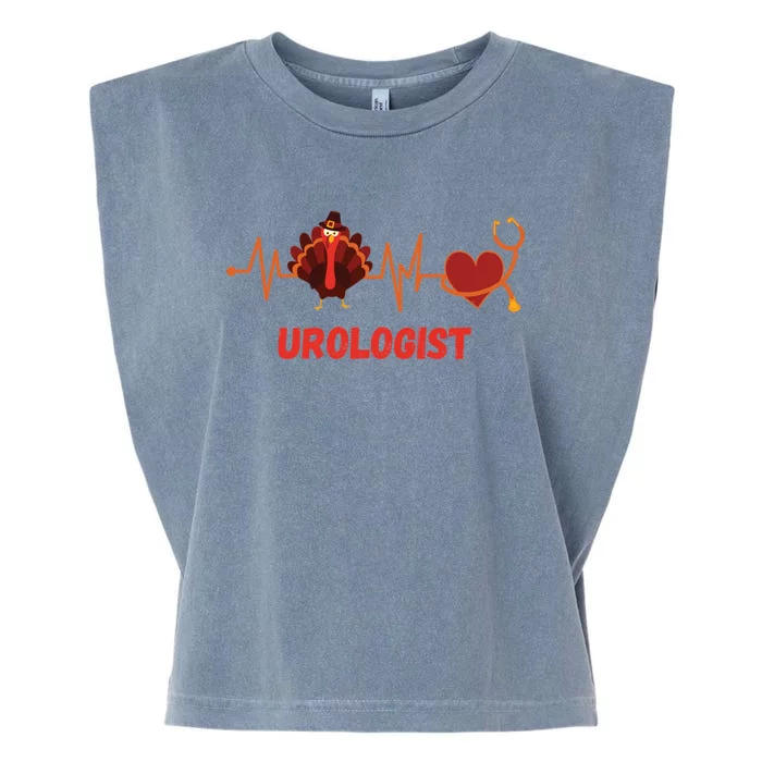 Thanksgiving Heartbeat Turkey Urologist Doctor For Cool Gift Garment-Dyed Women's Muscle Tee