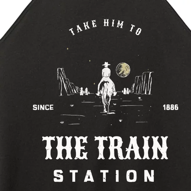 Take Him To The Train Station Women’s Perfect Tri Rocker Tank