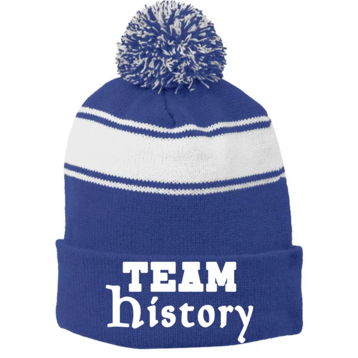 Team History Teacher History Gift Stripe Pom Pom Beanie