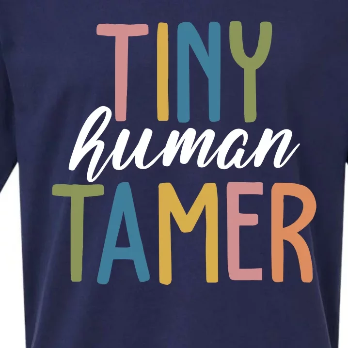 Tiny Human Tamer Kindergarten Teacher Sueded Cloud Jersey T-Shirt