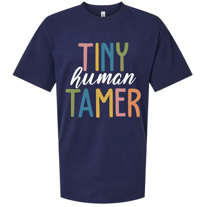 Tiny Human Tamer Kindergarten Teacher Sueded Cloud Jersey T-Shirt