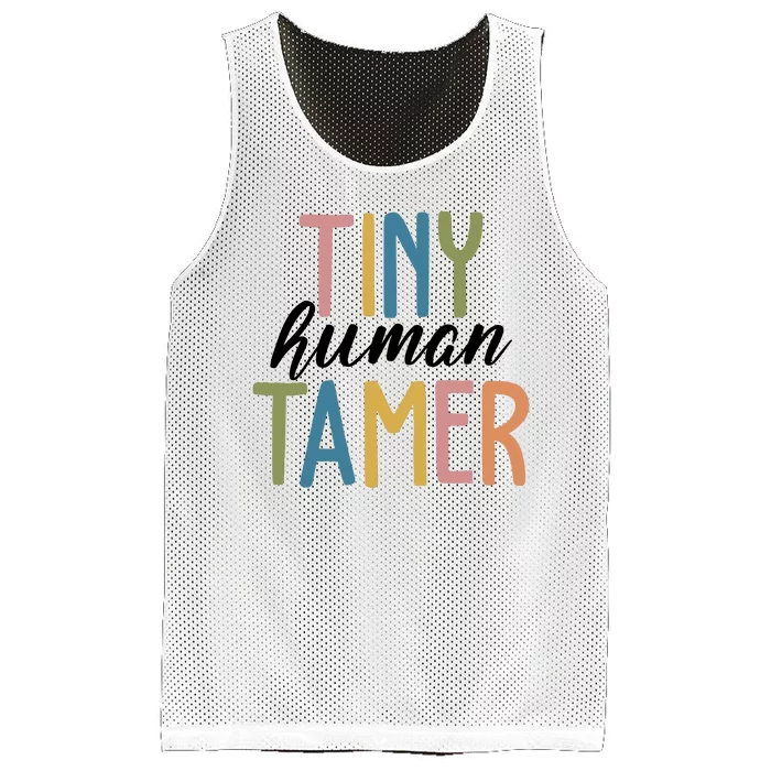 Tiny Human Tamer Kindergarten Teacher Mesh Reversible Basketball Jersey Tank