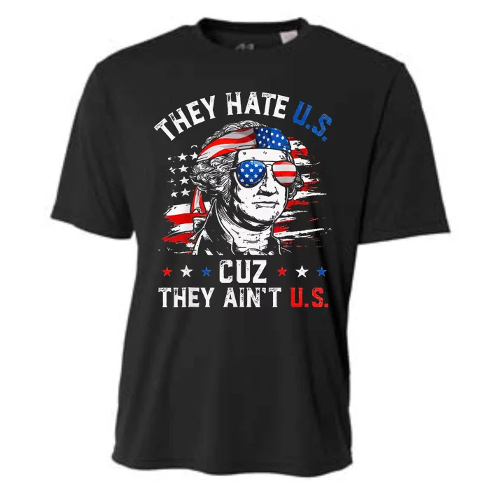 They Hate Us Cuz They AinT Us Usa American Flag 4th Of July Cooling Performance Crew T-Shirt