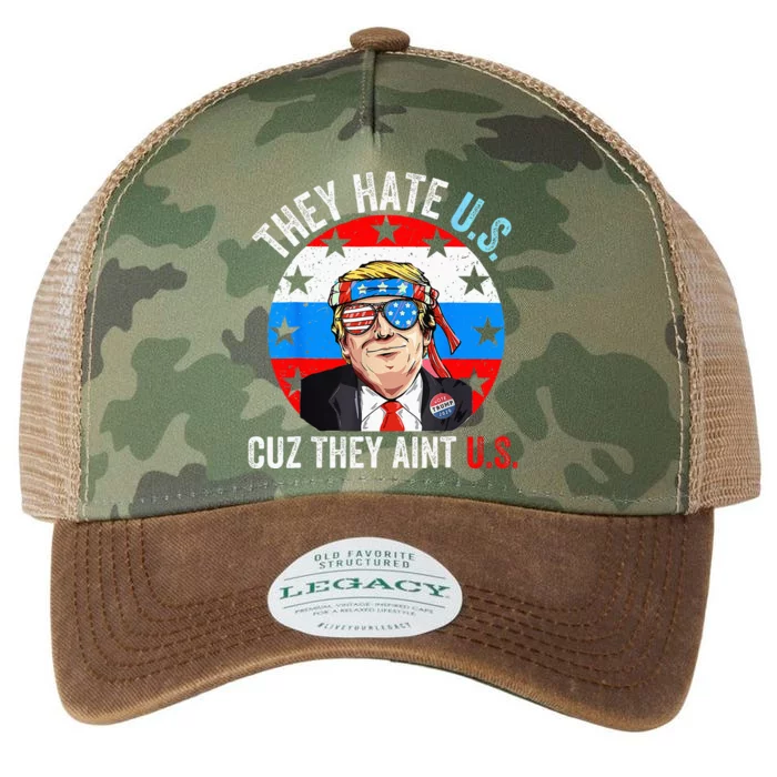 They Hate Us Cuz They Ain't Us Funny 4th of July USA Legacy Tie Dye Trucker Hat