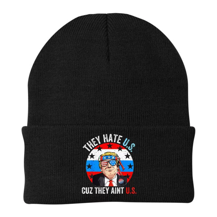 They Hate Us Cuz They Ain't Us Funny 4th of July USA Knit Cap Winter Beanie