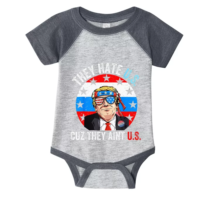 They Hate Us Cuz They Ain't Us Funny 4th of July USA Infant Baby Jersey Bodysuit