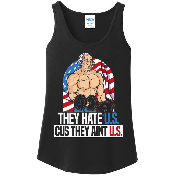 They Hate Us Cuz They AinT Us America Usa Flag Ladies Essential Tank