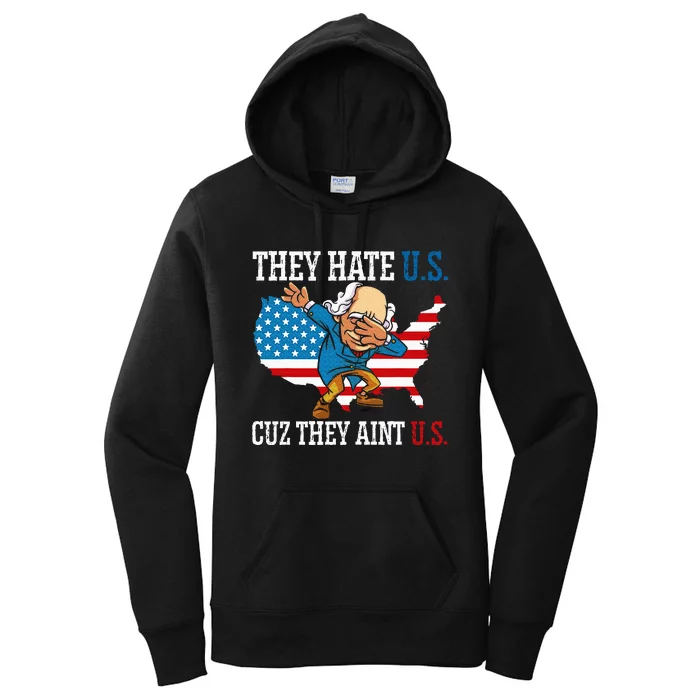 They Hate Us Cuz They AinT Us America Usa Flag Women's Pullover Hoodie