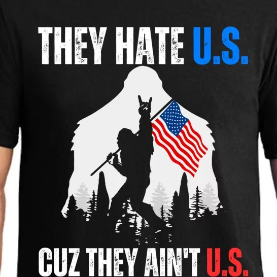 They Hate Us Cuz They Aint Us USA American Flag 4th Of July Pajama Set