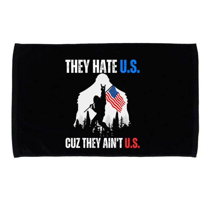 They Hate Us Cuz They Aint Us USA American Flag 4th Of July Microfiber Hand Towel