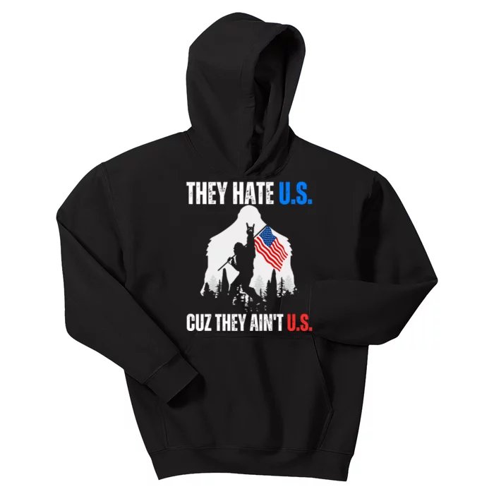 They Hate Us Cuz They Aint Us USA American Flag 4th Of July Kids Hoodie