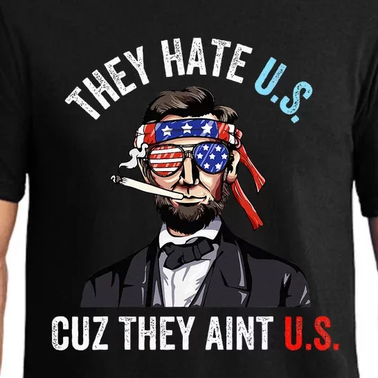 They Hate Us Cuz They Ain't Us Funny 4th of July USA Pajama Set