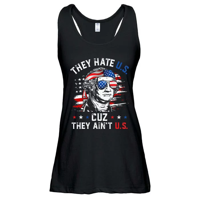 They Hate US Cuz They Aint US George Washington 4th Of July Ladies Essential Flowy Tank