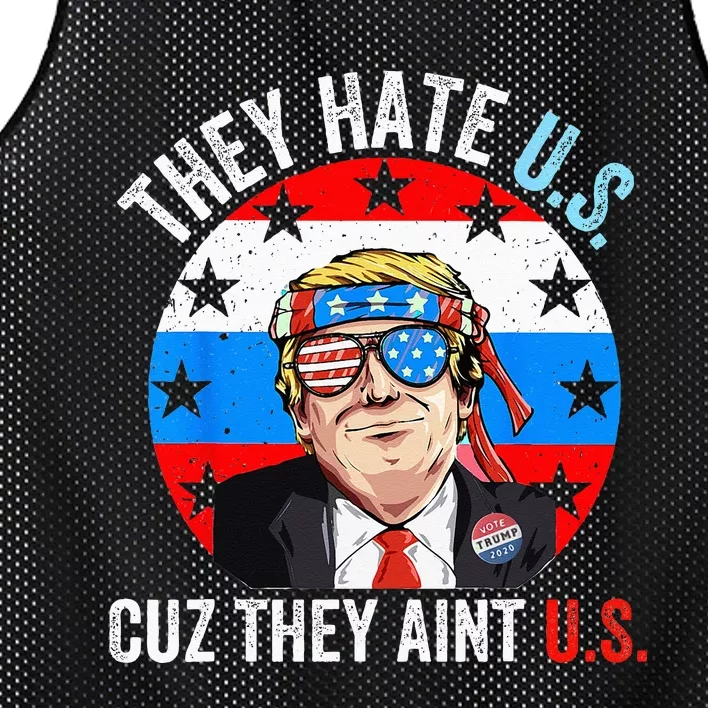 They Hate Us Cuz They Ain't Us Funny 4th of July USA Mesh Reversible Basketball Jersey Tank