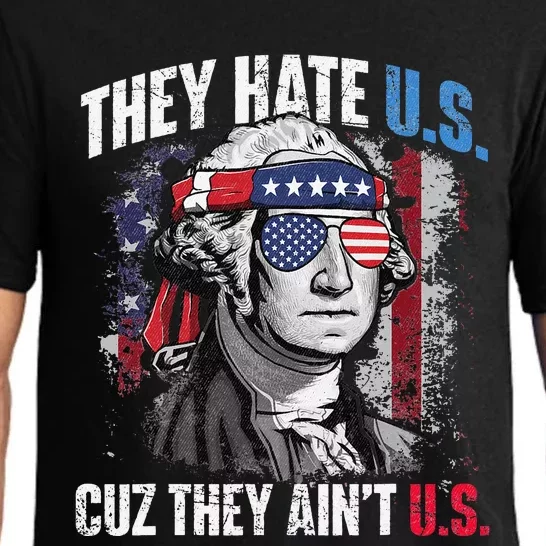 They Hate Us Cuz They Aint Us USA American Flag 4th Of July Pajama Set