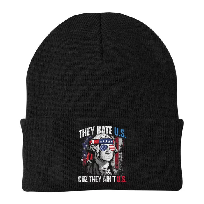 They Hate Us Cuz They AinT Us Usa American Flag Knit Cap Winter Beanie