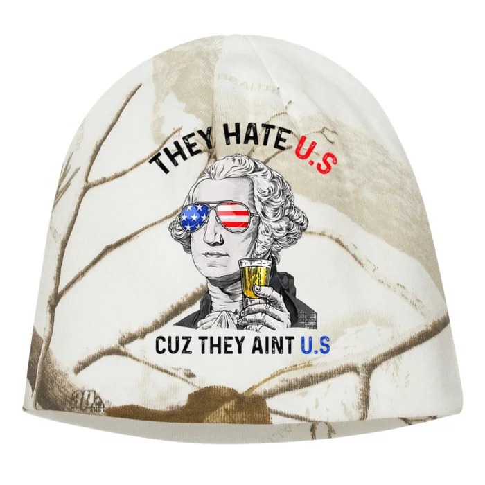 They Hate Us Cuz They Aint Us Funny 4th Of July Kati - Camo Knit Beanie