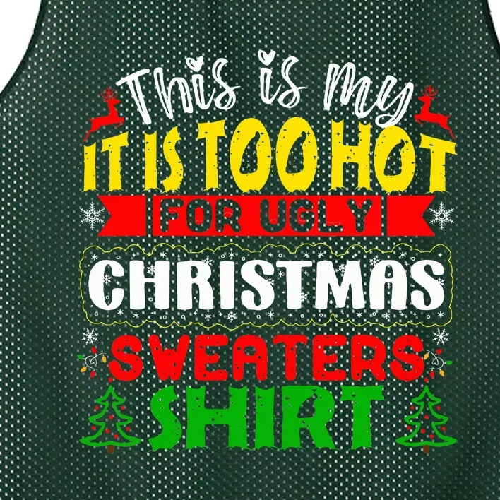 TOO HOT UGLY Christmas Sweaters Funny Xmas  Family Mesh Reversible Basketball Jersey Tank