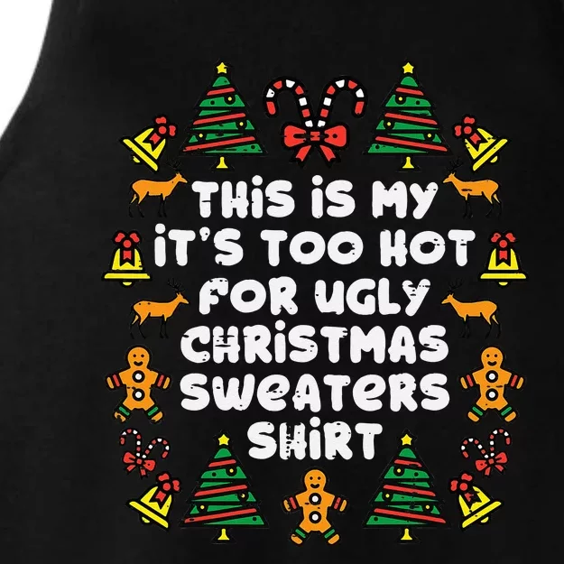 Too Hot Ugly Christmas Sweaters Funny Xmas Men Women Family Ladies Tri-Blend Wicking Tank