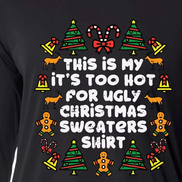 Too Hot Ugly Christmas Sweaters Funny Xmas Family Cooling Performance Long Sleeve Crew