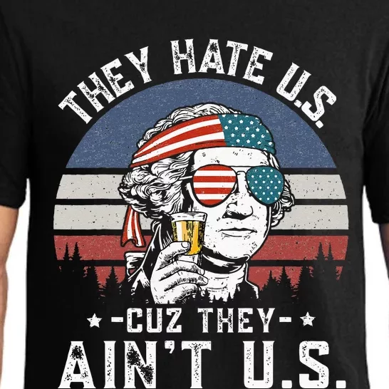 They Hate Us Cuz They Aint Us Funny Fourth 4th Of July Pajama Set