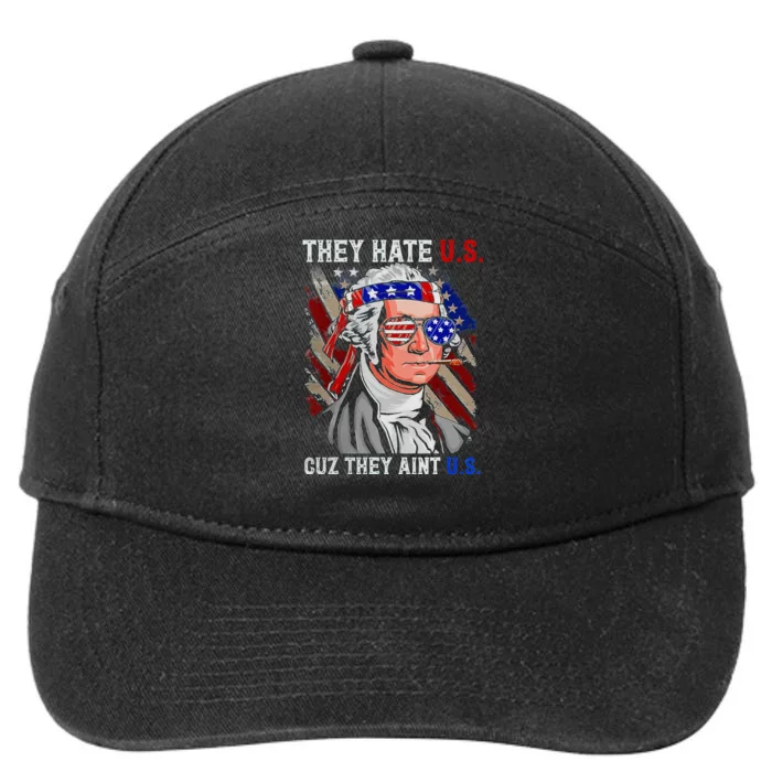 They Hate Us Cuz They Ain't Us Funny 4th of July 7-Panel Snapback Hat