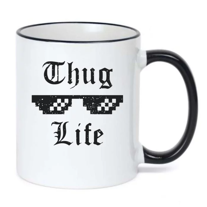 Thug Life Retro Glasses Meme Black Color Changing Mug