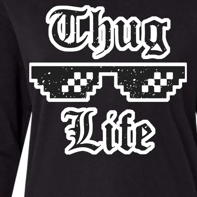 Thug Life Retro Glasses Meme Womens Cotton Relaxed Long Sleeve T-Shirt