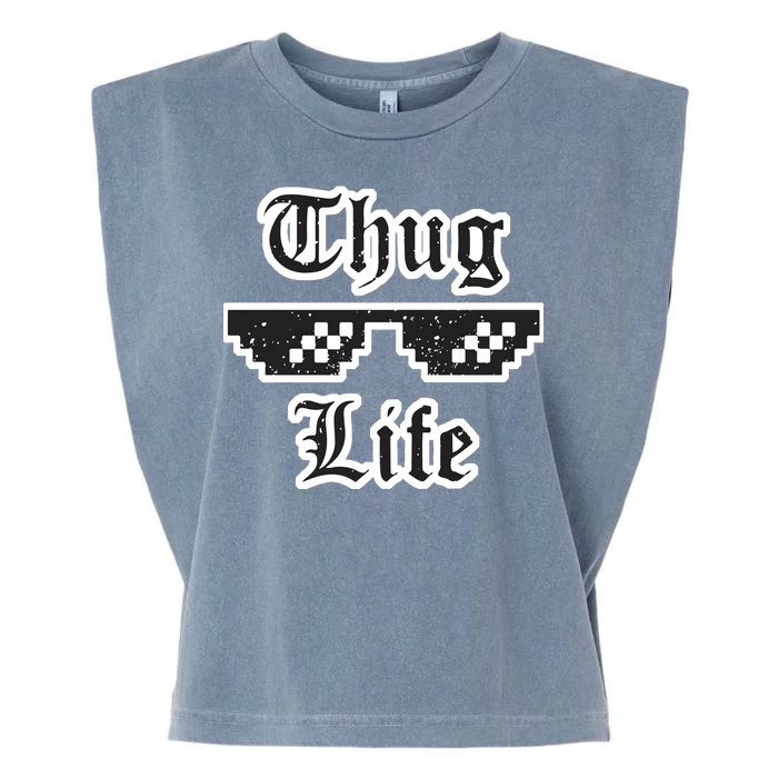 Thug Life Retro Glasses Meme Garment-Dyed Women's Muscle Tee