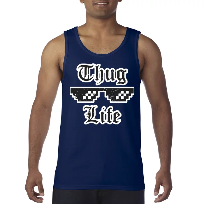 Thug Life Retro Glasses Meme Tank Top