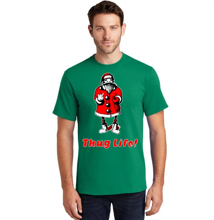 Thug Life Santa Claus Finger Christmas Tall T-Shirt