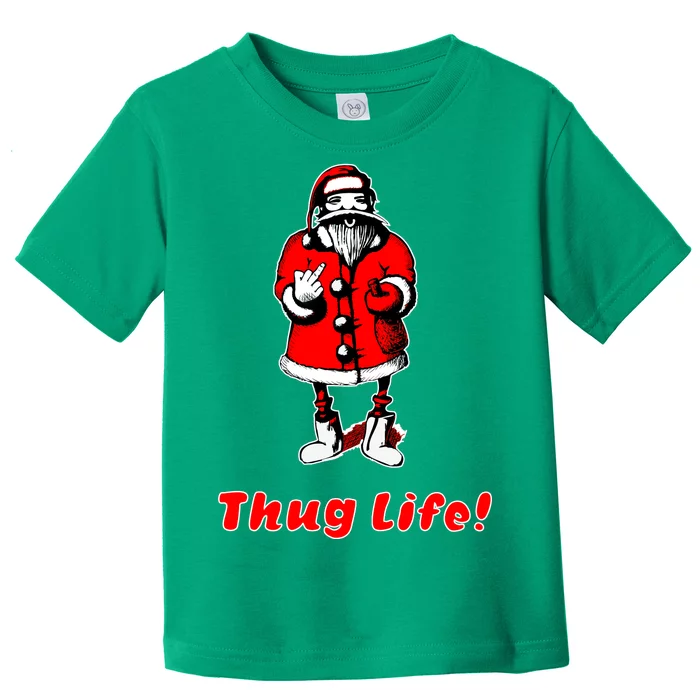 Thug Life Santa Claus Finger Christmas Toddler T-Shirt