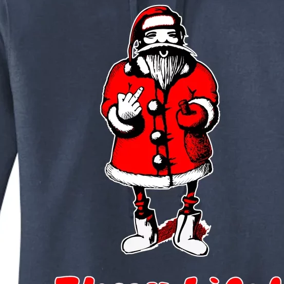 Thug Life Santa Claus Finger Christmas Women's Pullover Hoodie