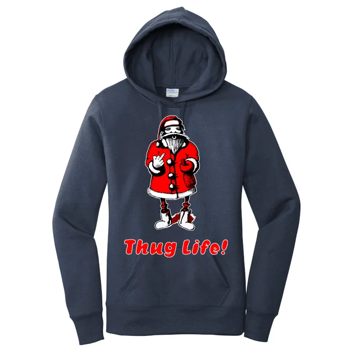 Thug Life Santa Claus Finger Christmas Women's Pullover Hoodie