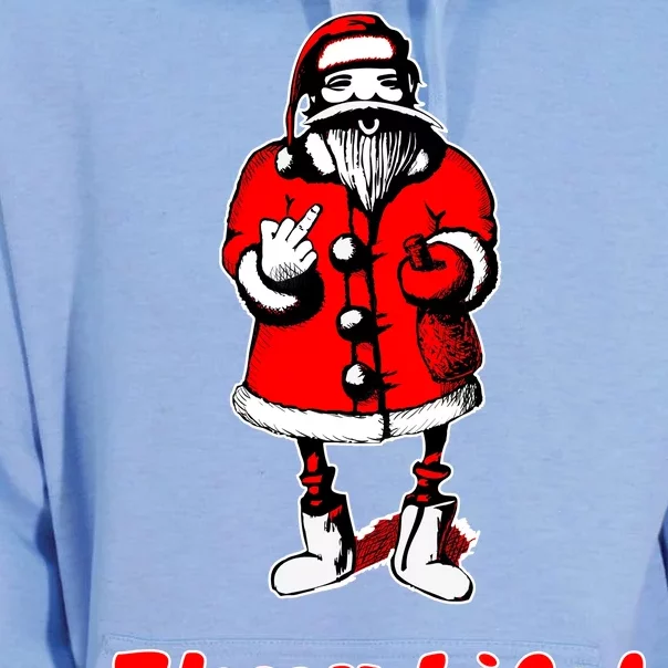 Thug Life Santa Claus Finger Christmas Unisex Surf Hoodie