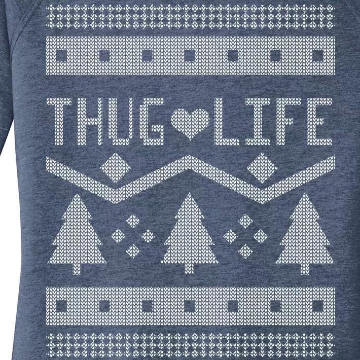 Thug Life Ugly Christmas Sweater Women's Perfect Tri Tunic Long Sleeve Shirt